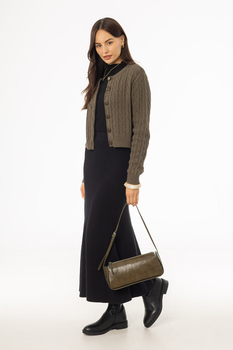 Black Knit Circle Skirt
