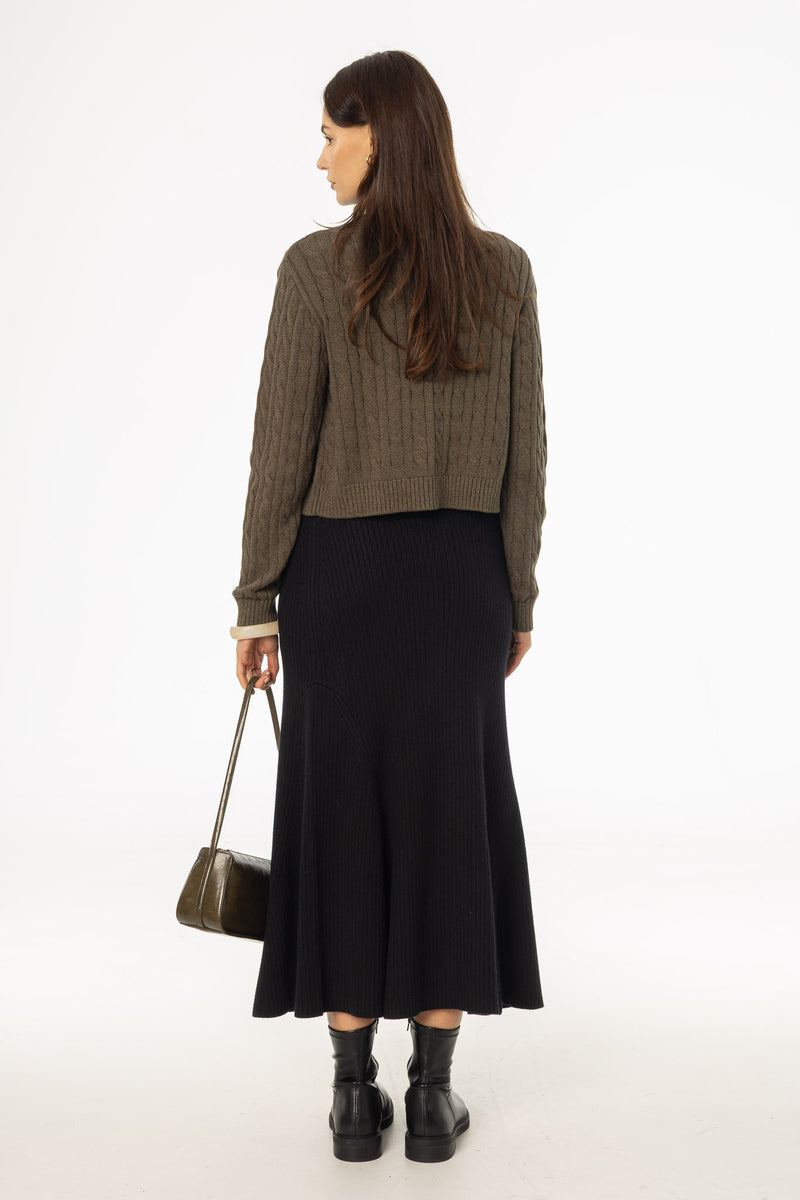 Black Knit Circle Skirt