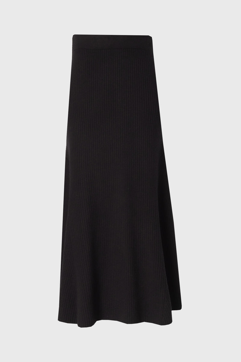 Black Knit Circle Skirt