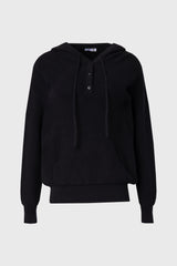 Black Knit Hoodie Sweater