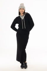 Black Knit Maxi Skirt