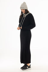 Black Knit Maxi Skirt