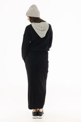 Black Knit Maxi Skirt