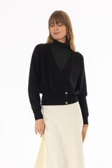 Black Knit Overlay Cardigan