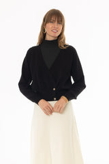 Black Knit Overlay Cardigan