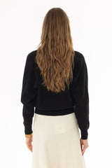 Black Knit Overlay Cardigan