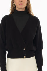 Black Knit Overlay Cardigan