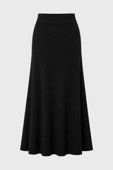 Black Knit Panel Maxi Skirt