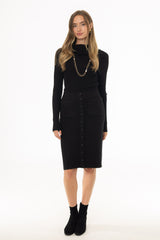 Black Knit Pocket Pencil Skirt