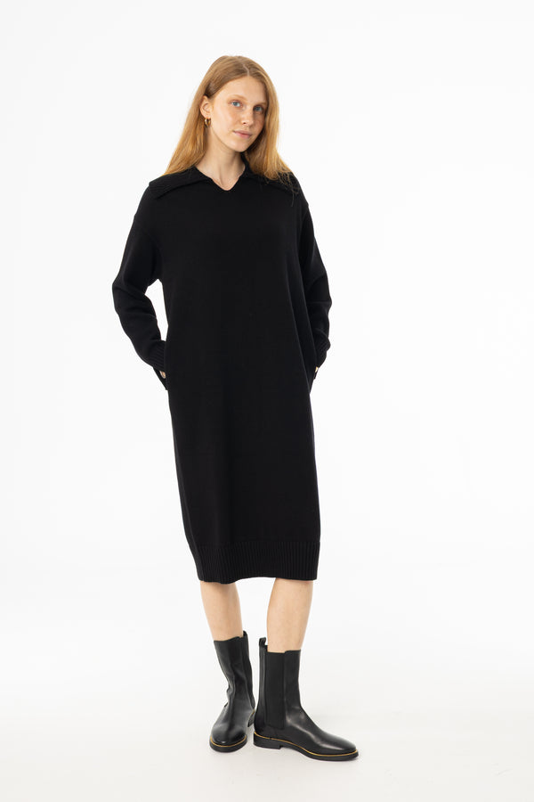 Black Knit Sweater Dress