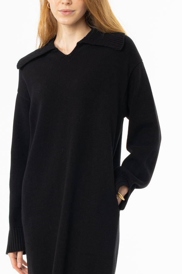 Black Knit Sweater Dress