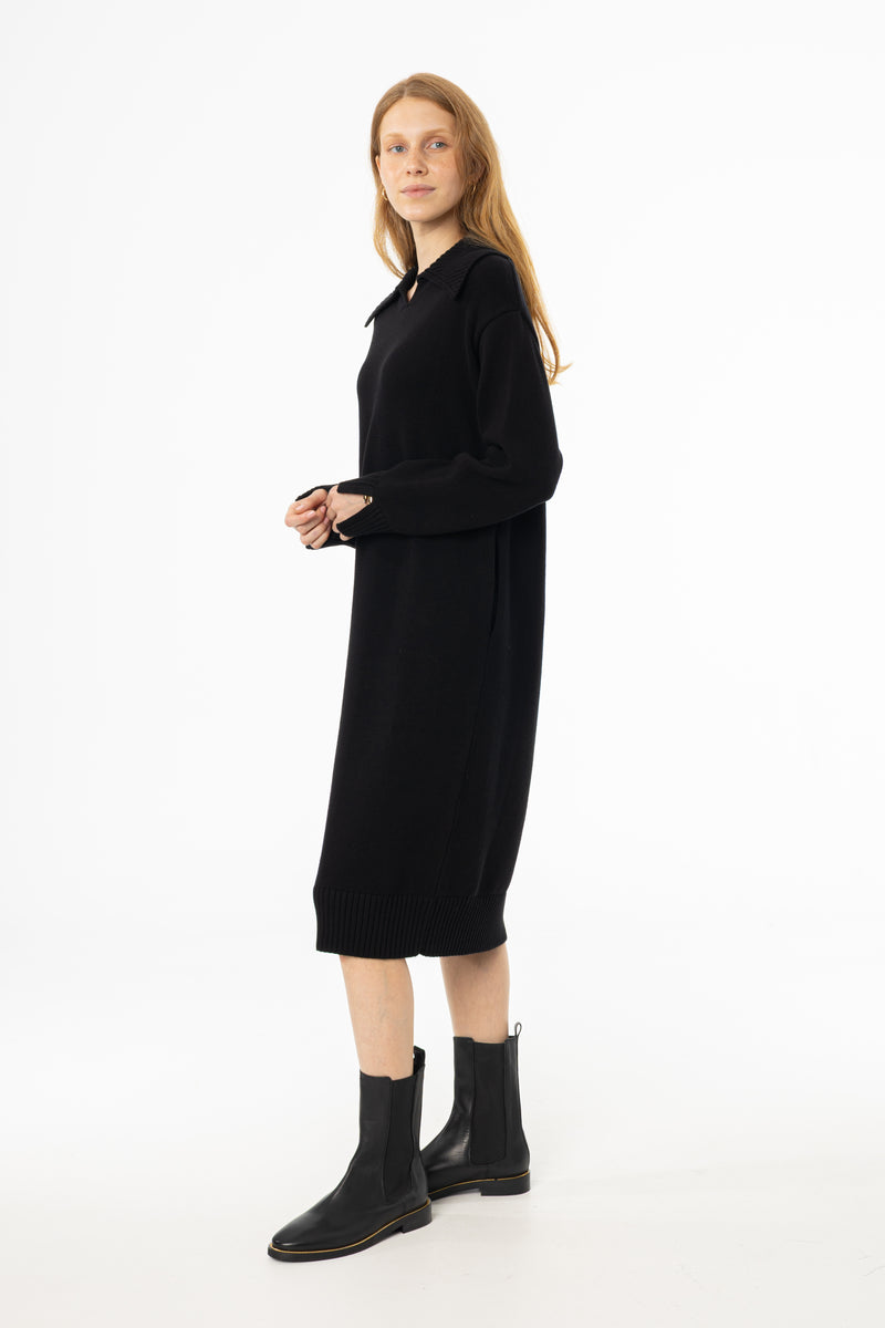 Black Knit Sweater Dress