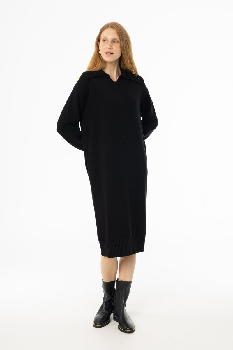Black Knit Sweater Dress