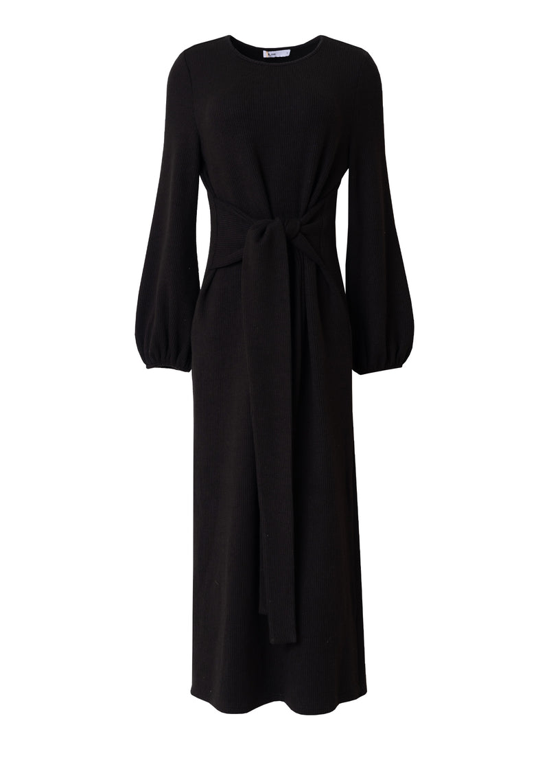 Black Knit Tie Maxi