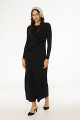 Black Knot Crossover Maxi Dress