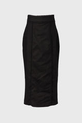 Black Lace Trim Maxi Skirt