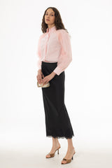 Black Lace Trim Slip Skirt