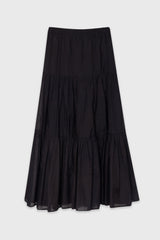 Black Layered Chiffon Skirt
