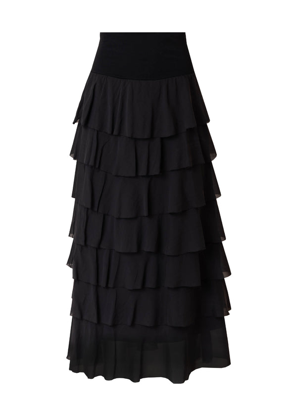 Black Layered Ruffle Skirt
