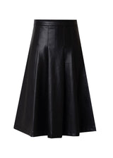 Black Leather Half Pleat Skirt