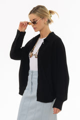 Black Linen Feel Blouse