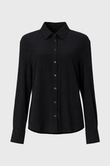 Black Linen Feel Blouse