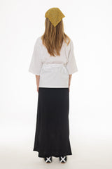 Black Linen Feel Slip Skirt