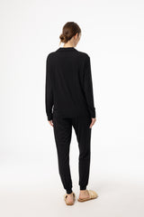 Black Long Sleeve Pajama Top and Jogger Pants