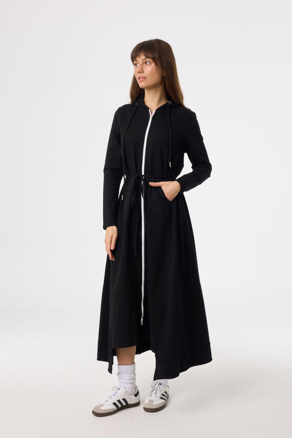 Black Maxi Sweatshirt Dress