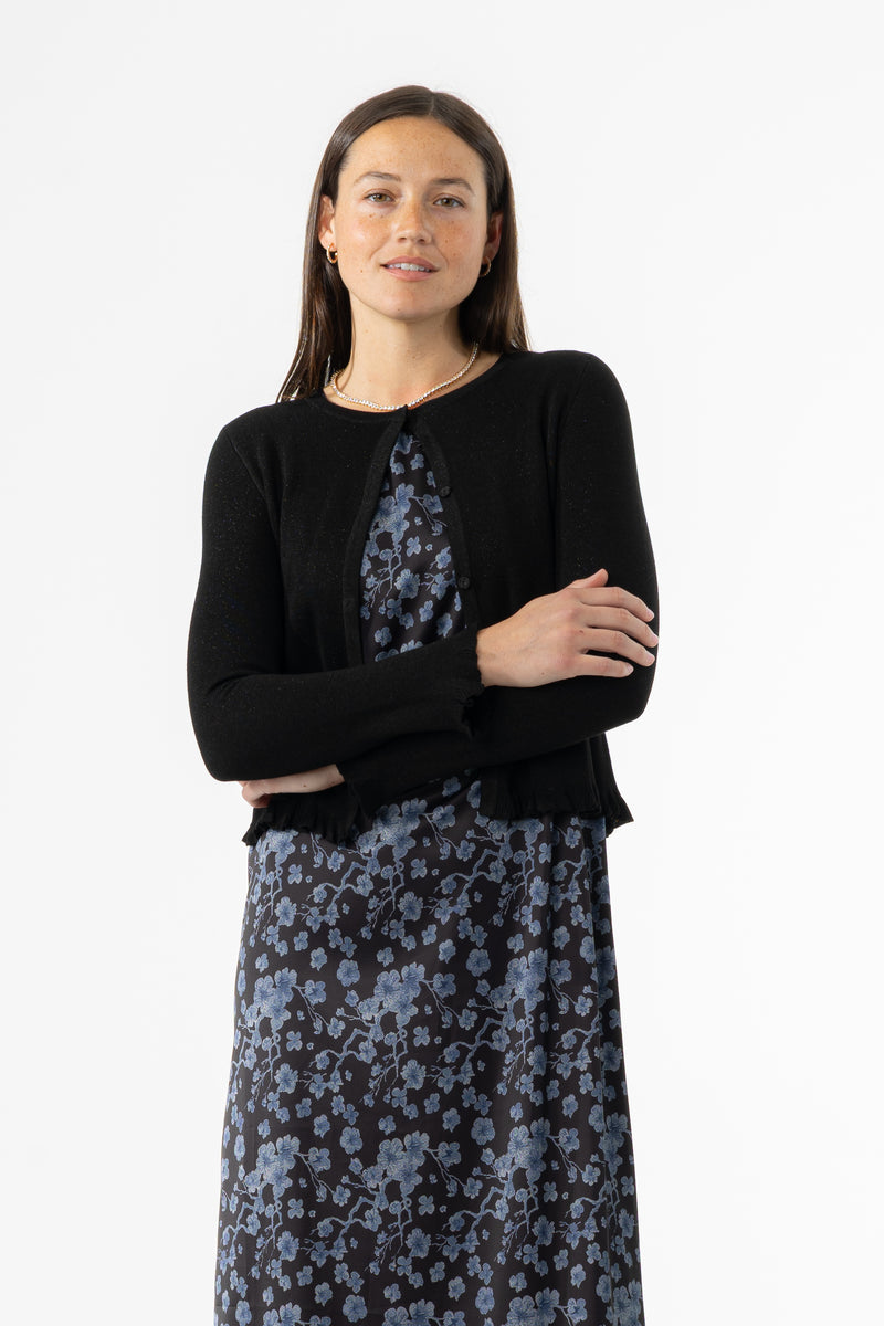 Black Metallic Cardigan