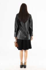 Black Microsuede Flare Skirt