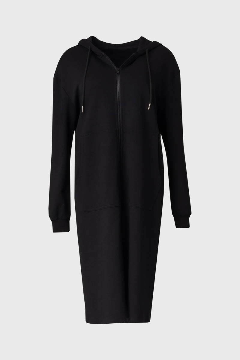 Black Basic Zipper Dress