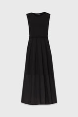 Black Mixed Fabric Jumper