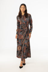 Multicolor Side Tie Maxi Dress