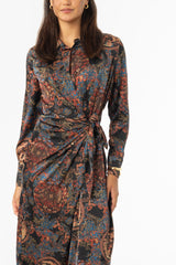 Multicolor Side Tie Maxi Dress