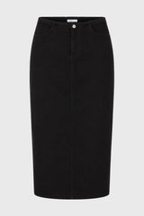 Black Soft Structure Denim Maxi Skirt