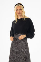 Black Overlay Knit Sweater