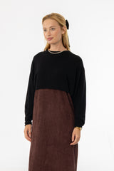 Black Overlay Knit Sweater