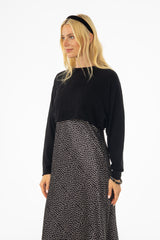 Black Overlay Knit Sweater