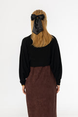 Black Overlay Knit Sweater