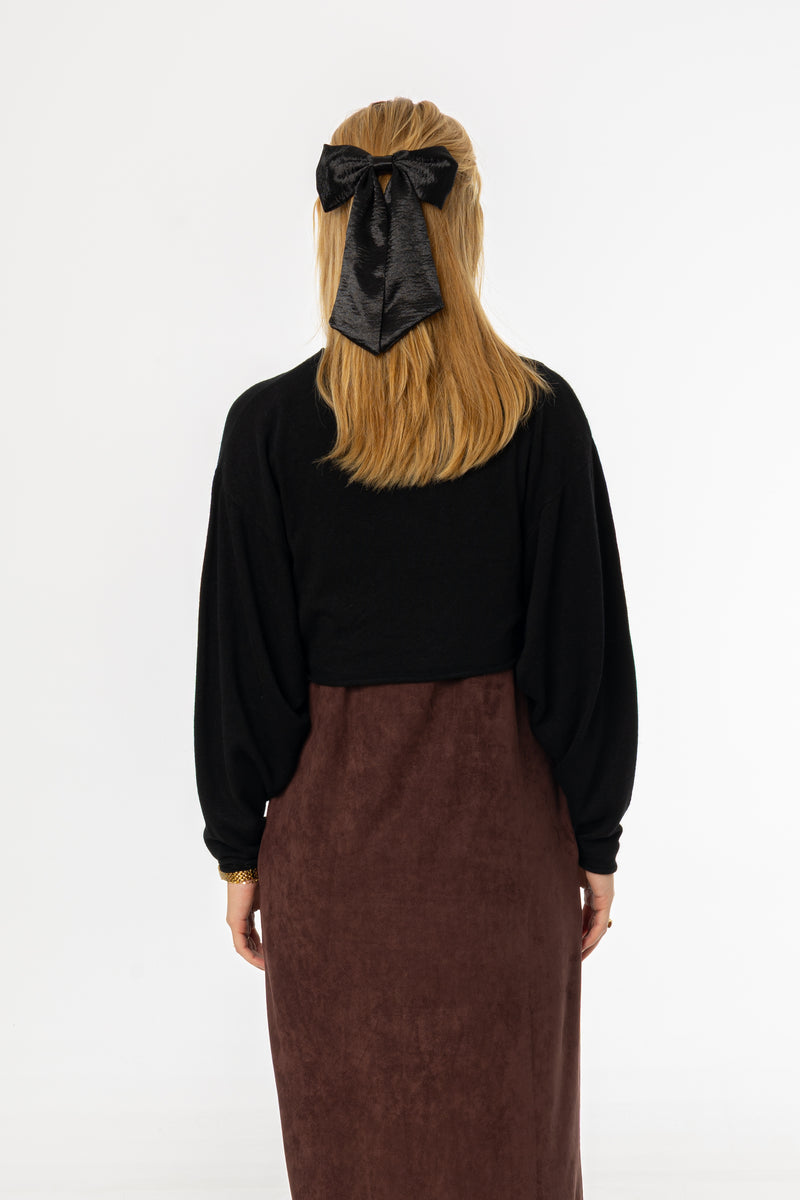Black Overlay Knit Sweater