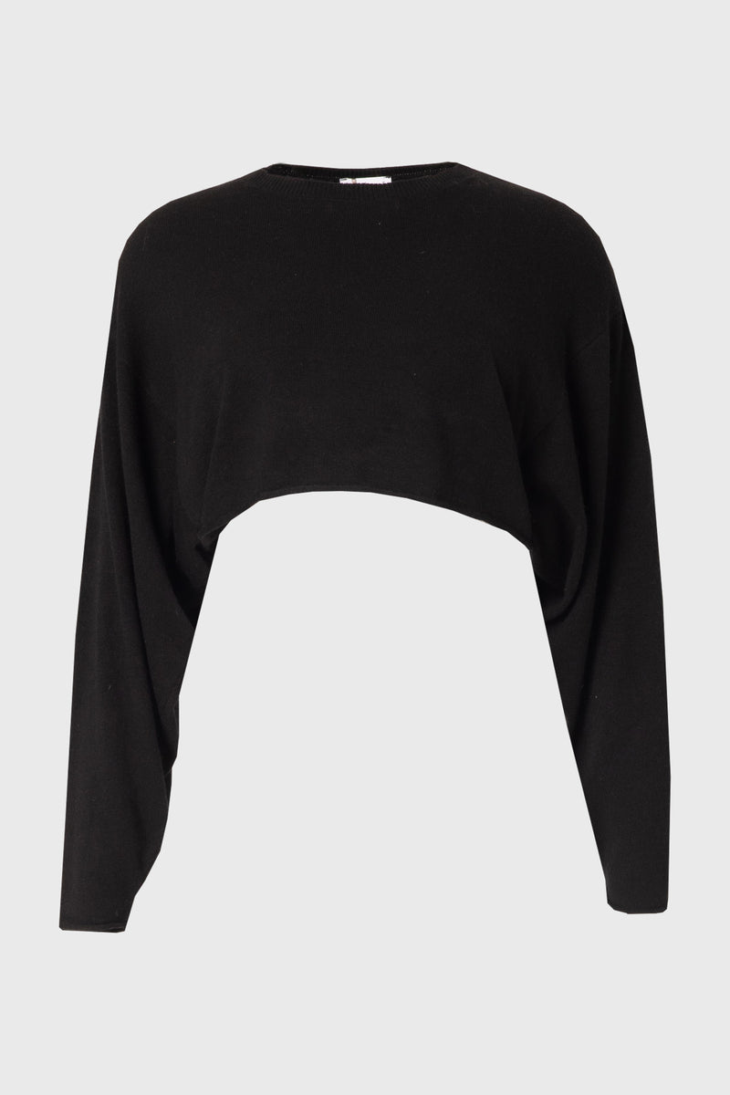 Black Overlay Knit Sweater