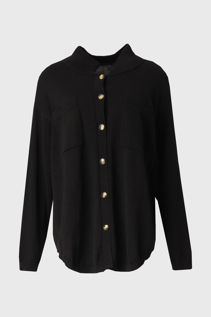 Black Oversized Knit Cardigan