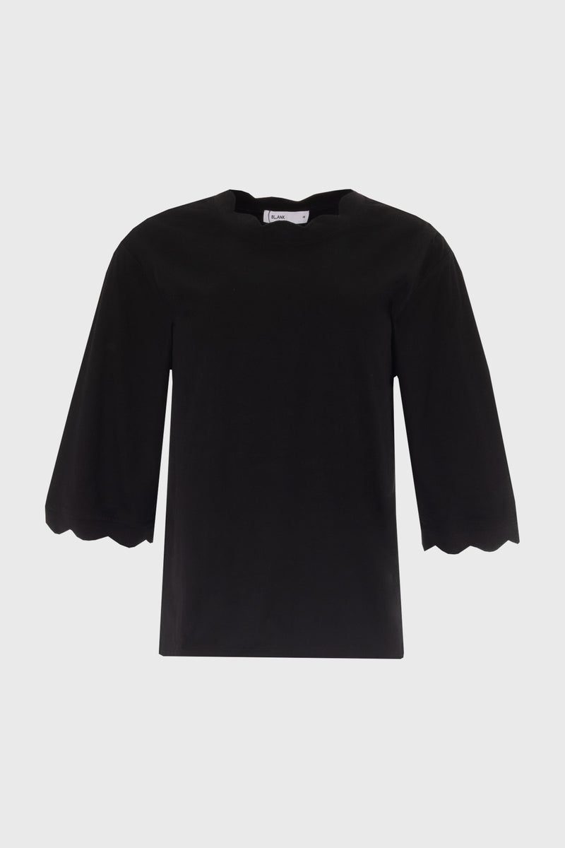Black Contrast Hem Dolman T-Shirt – BLANK