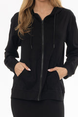 Black Oversized Zip Up Hoodie
