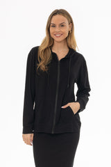 Black Oversized Zip Up Hoodie