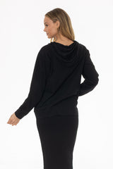 Black Oversized Zip Up Hoodie