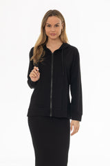 Black Oversized Zip Up Hoodie