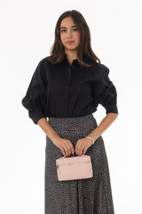 Black Paisley 3/4 Sleeve Blouse
