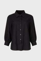 Black Paisley 3/4 Sleeve Blouse